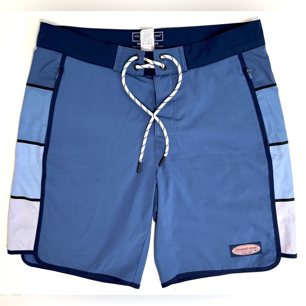 Vineyard Vines Board Shorts Performance‎ Swim Trunks Blue Color Block Size 30